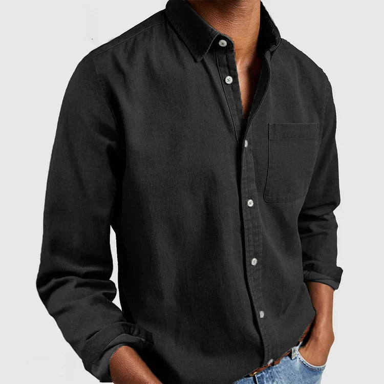 Heren Casual Katoenen Basis Overhemd