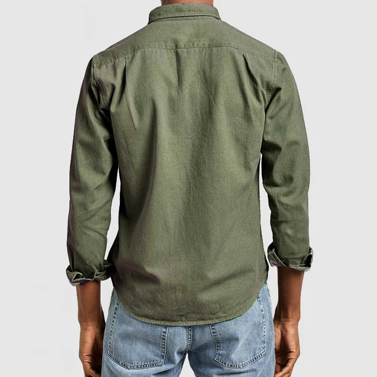 Heren Casual Katoenen Basis Overhemd