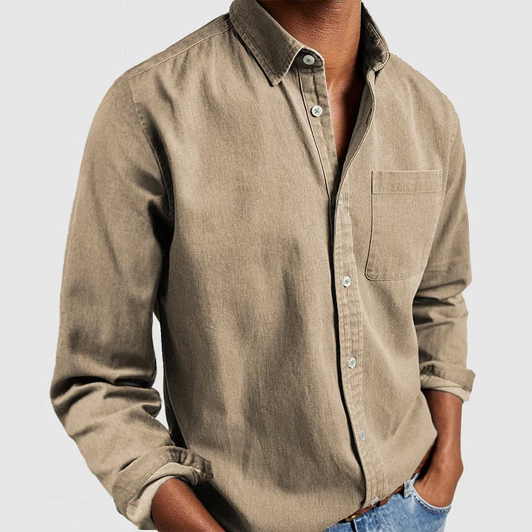 Heren Casual Katoenen Basis Overhemd