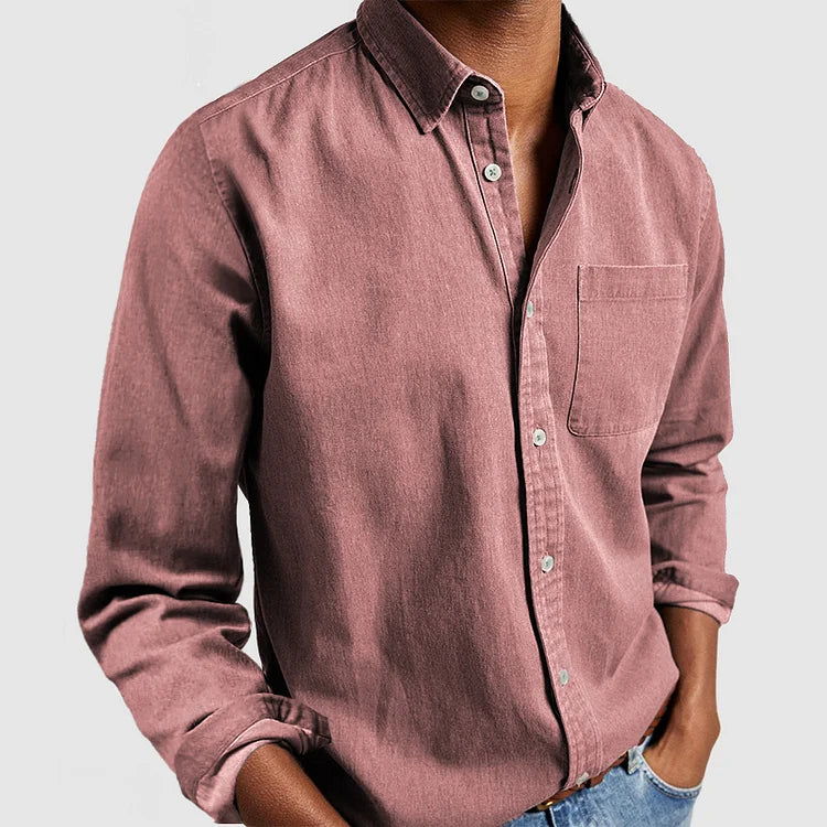 Heren Casual Katoenen Basis Overhemd