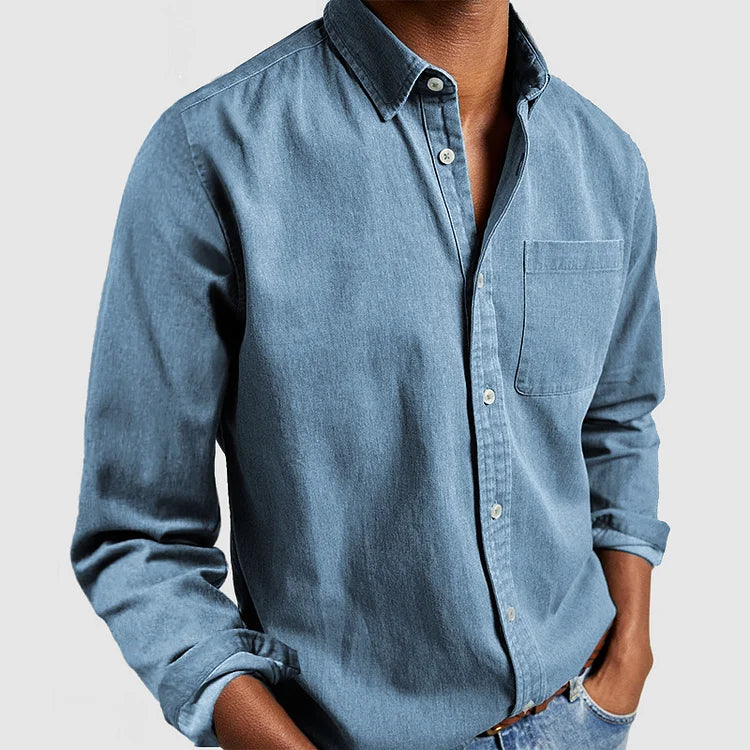 Heren Casual Katoenen Basis Overhemd
