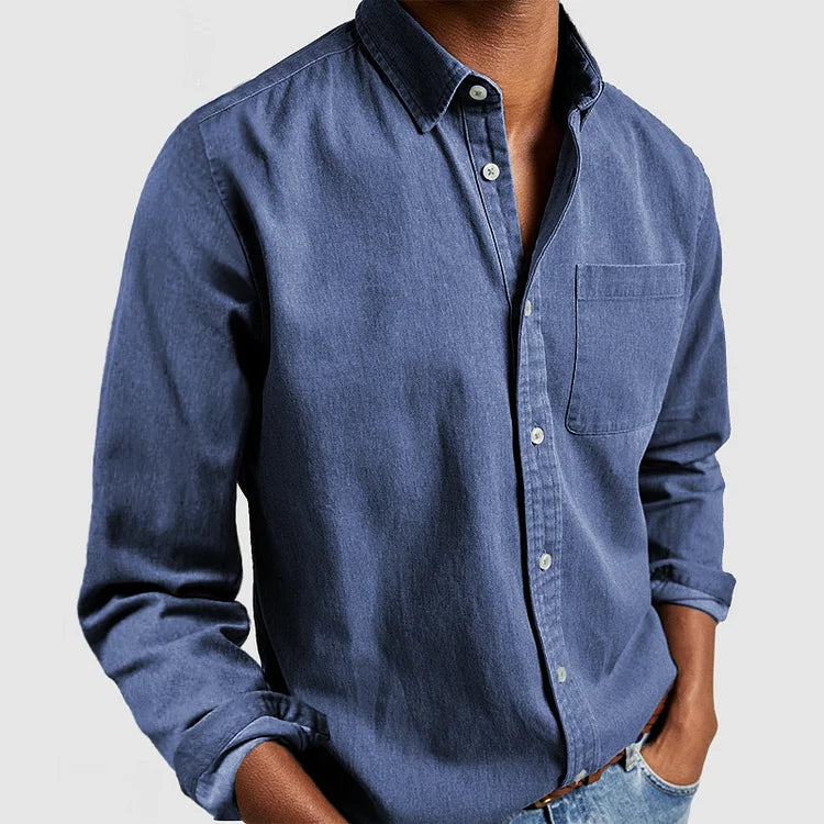 Heren Casual Katoenen Basis Overhemd