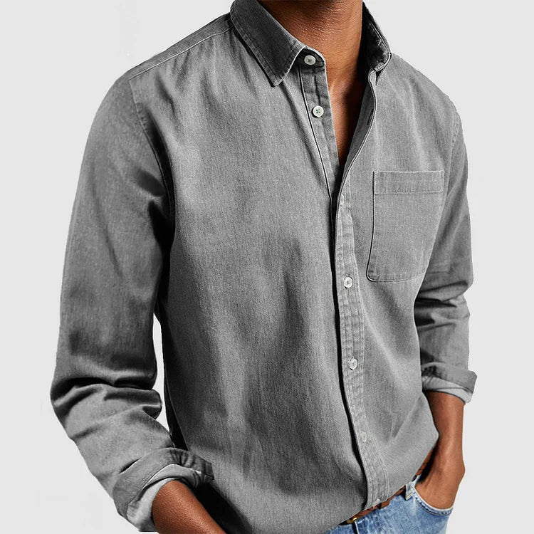 Heren Casual Katoenen Basis Overhemd