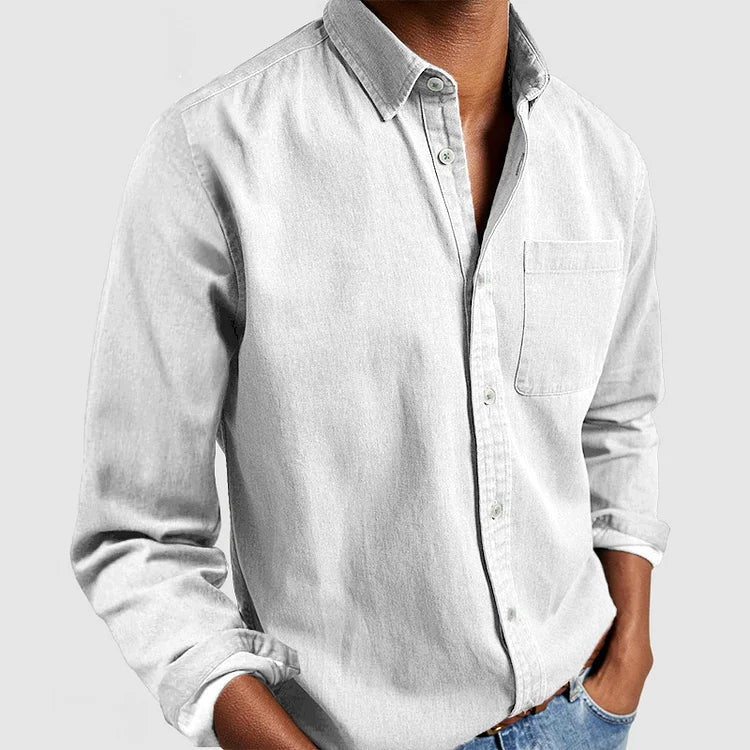 Heren Casual Katoenen Basis Overhemd