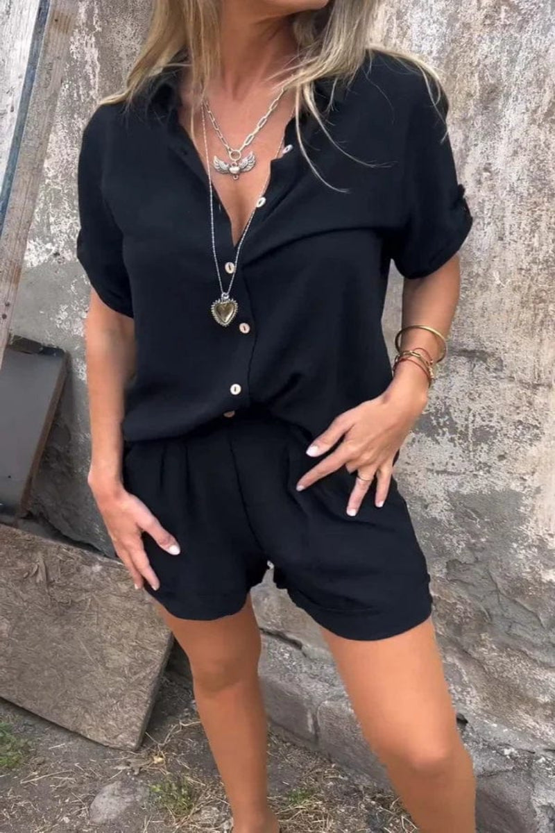 Linnen Shirt en Shorts Set voor Dames