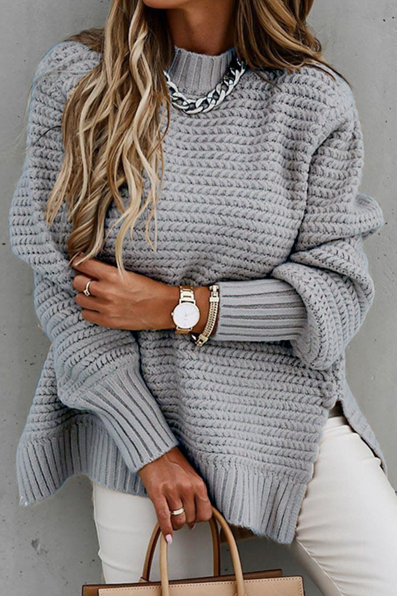Casual Ronde Hals Kabel Gebreide Sweater voor Dames