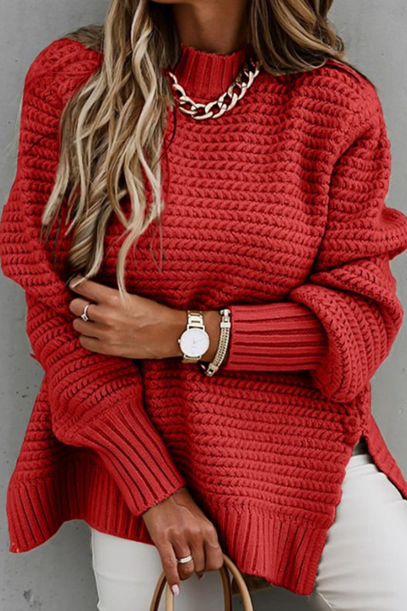 Casual Ronde Hals Kabel Gebreide Sweater voor Dames
