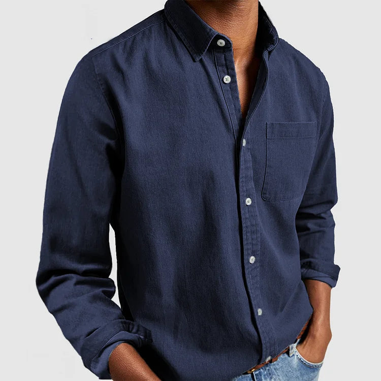 Heren Casual Katoenen Basis Overhemd