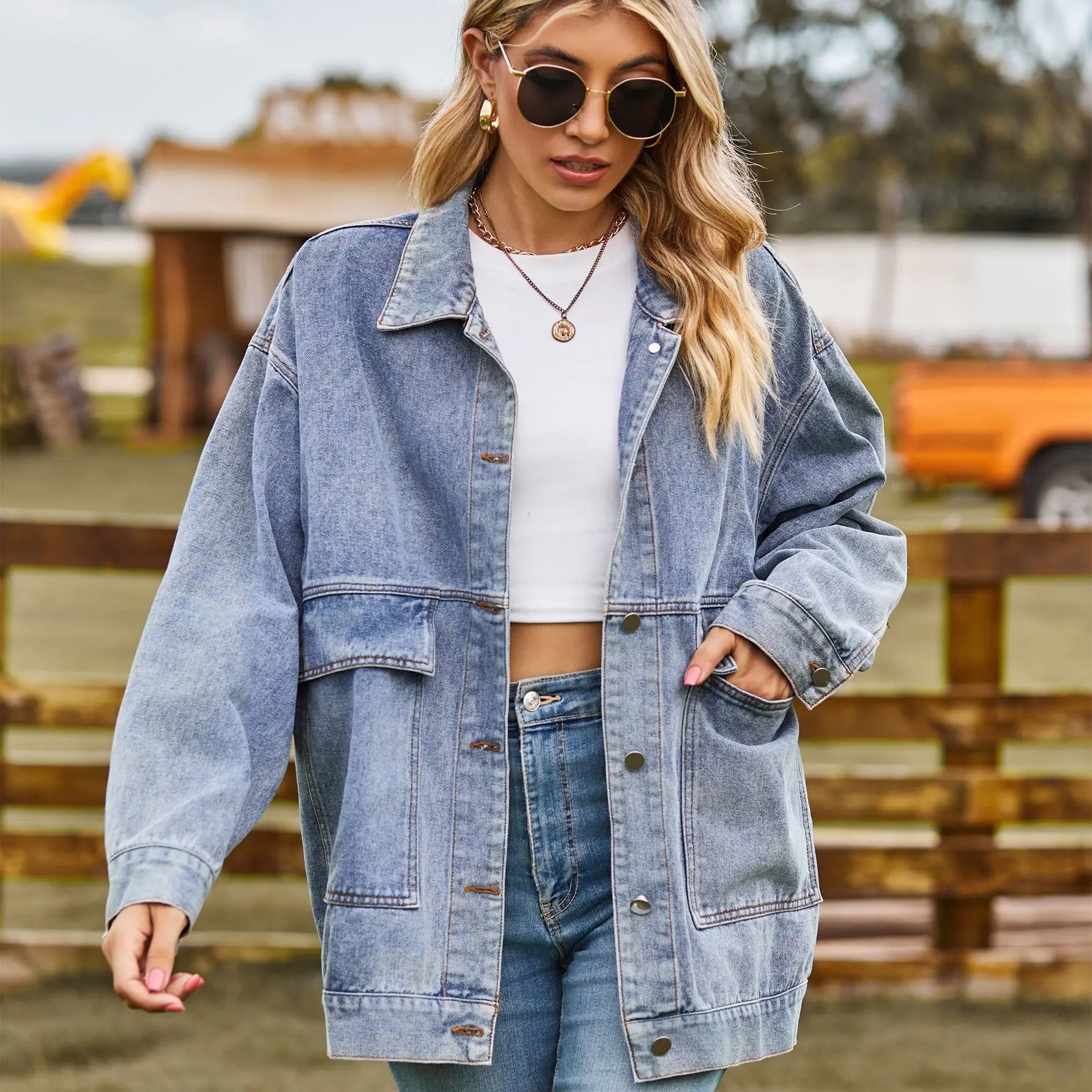 Maddy | Oversized Spijkerjas met Utility Look
