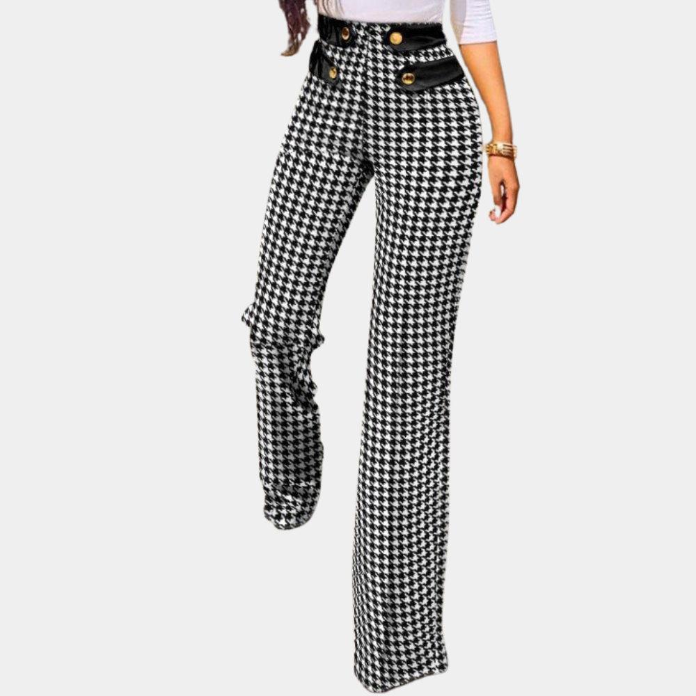 Moderne Broek met Houndstooth Patroon voor Dames
