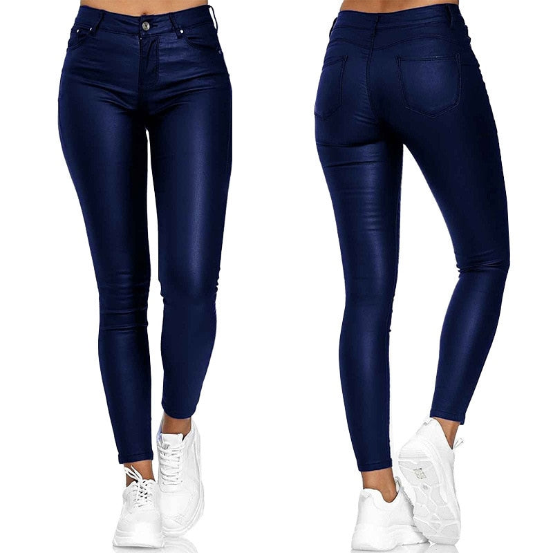 Rekbare Slimfit Leren Broek Voor Dames
