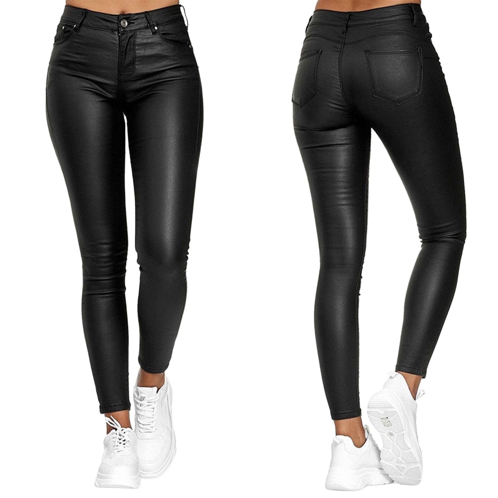 Rekbare Slimfit Leren Broek Voor Dames