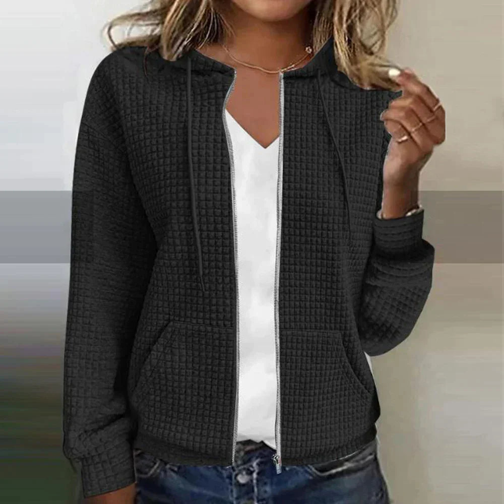 Capuchon Zip-Up Trui Met Zakken Voor Dames