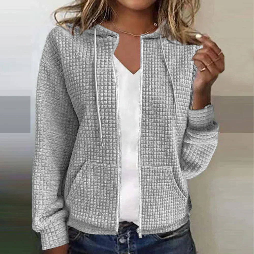 Capuchon Zip-Up Trui Met Zakken Voor Dames