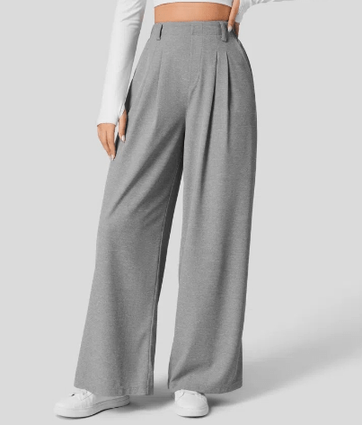 Dames Alle Seizoenen Hooggetailleerde Broek met Elastische Achterkant